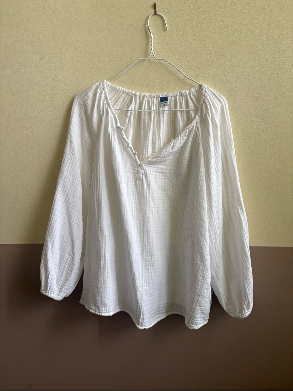 Old Navy White Gauze Peasant Top